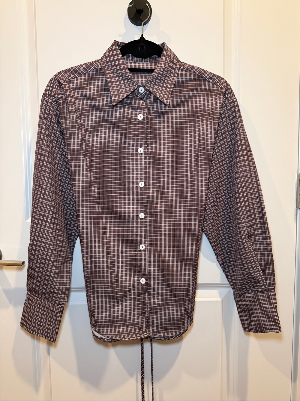 Men's Classic Plaid Button-Up Shirt - Brown